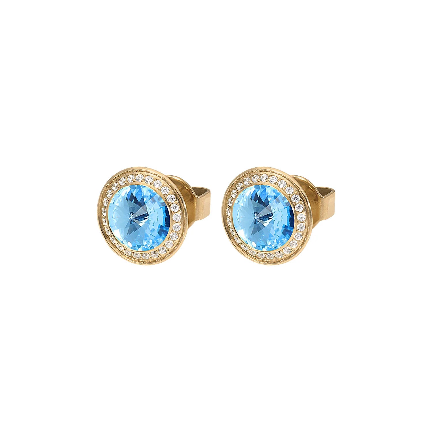 Aretes TONDO DELUXE 9MM AQUAMARINE