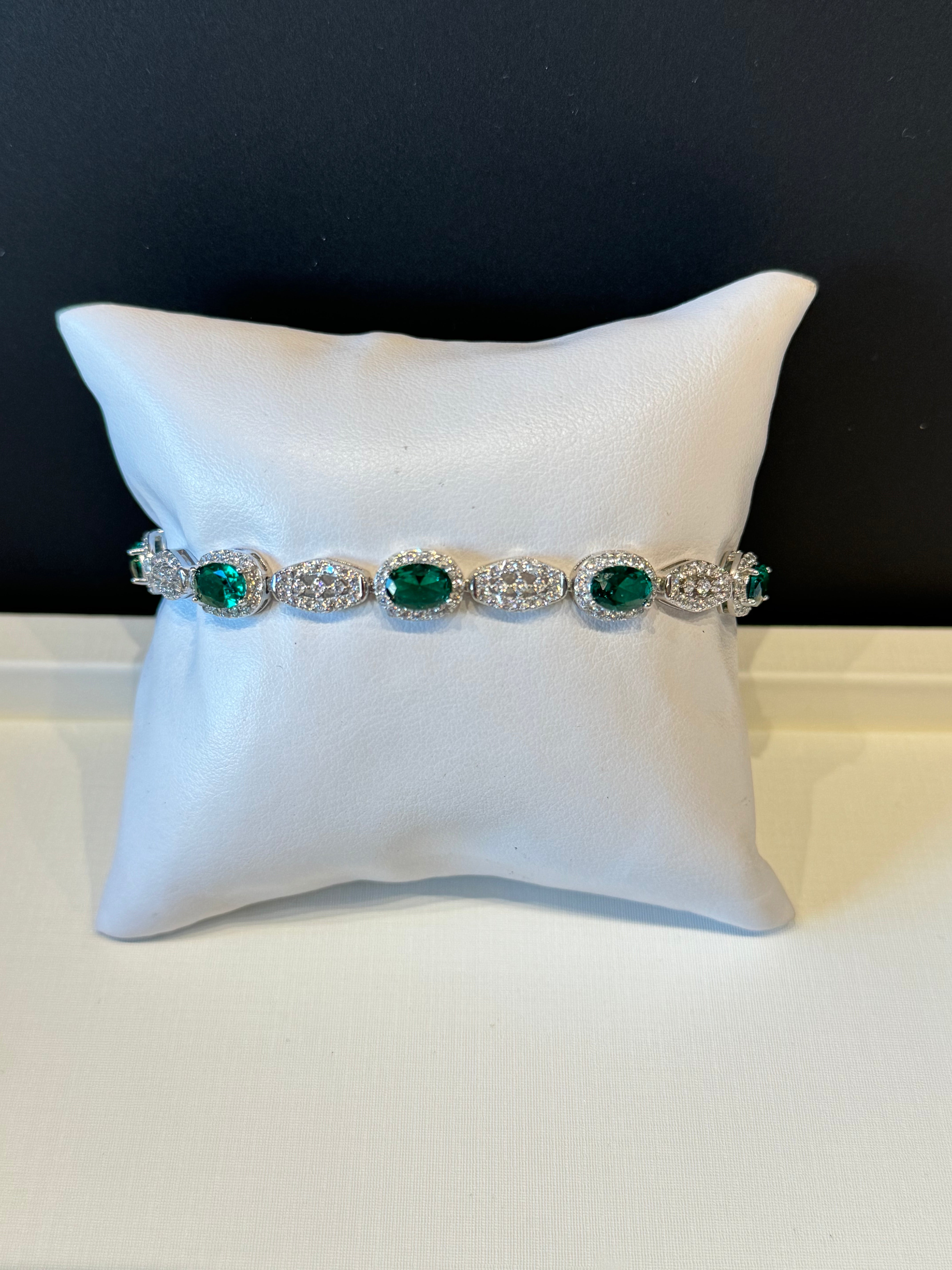 Pulsera PLATA .925 ZIRC VERDES