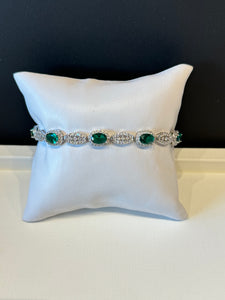 Pulsera PLATA .925 ZIRC VERDES